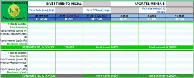planilha simulador renda fixa para iniciantes